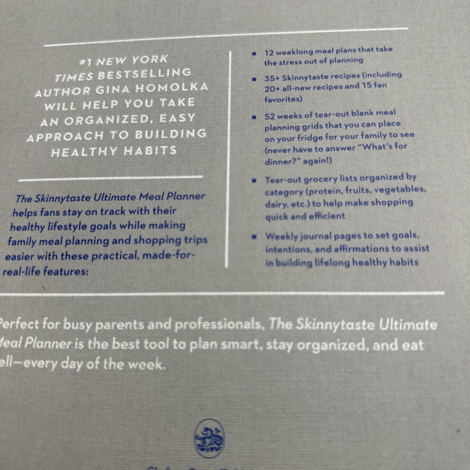 The Skinny Taste Ultimate Meal Planner Gina Homolka First Edition Spiral Bound