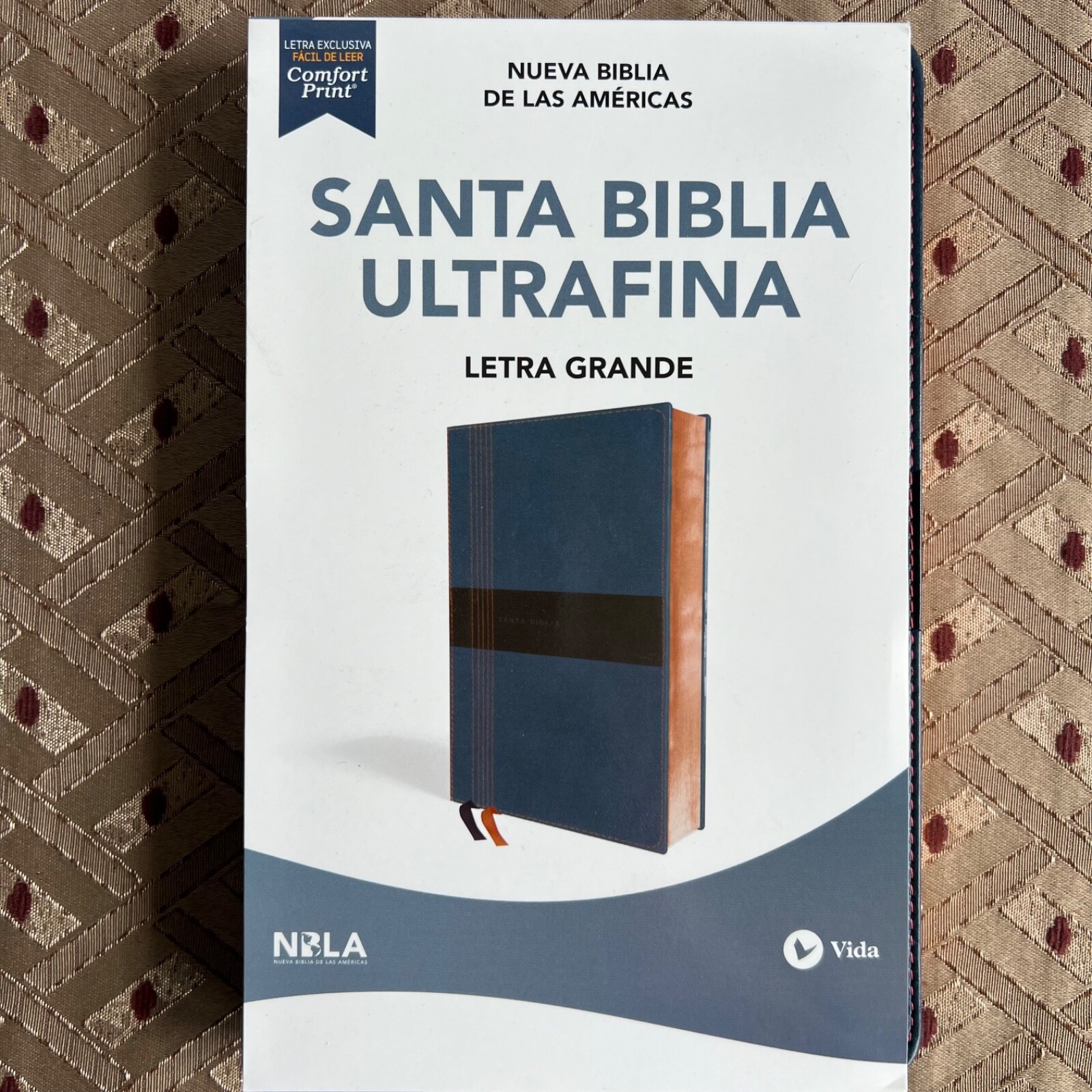 NBLA Biblia Ultrafina Letra Grande Tamaño Manual Leather Azul – NEW Nueva