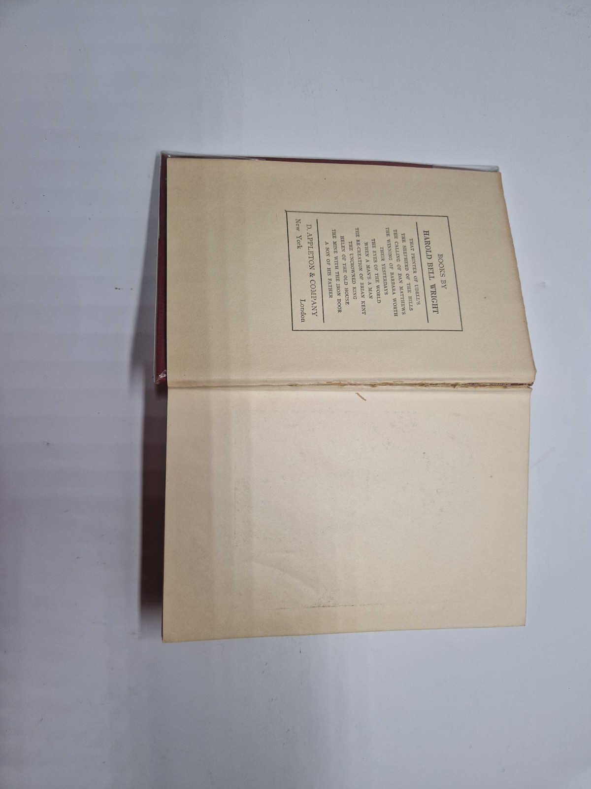 Harold Bell Wright A Son of His Father D. Appleton Hardcover 1925