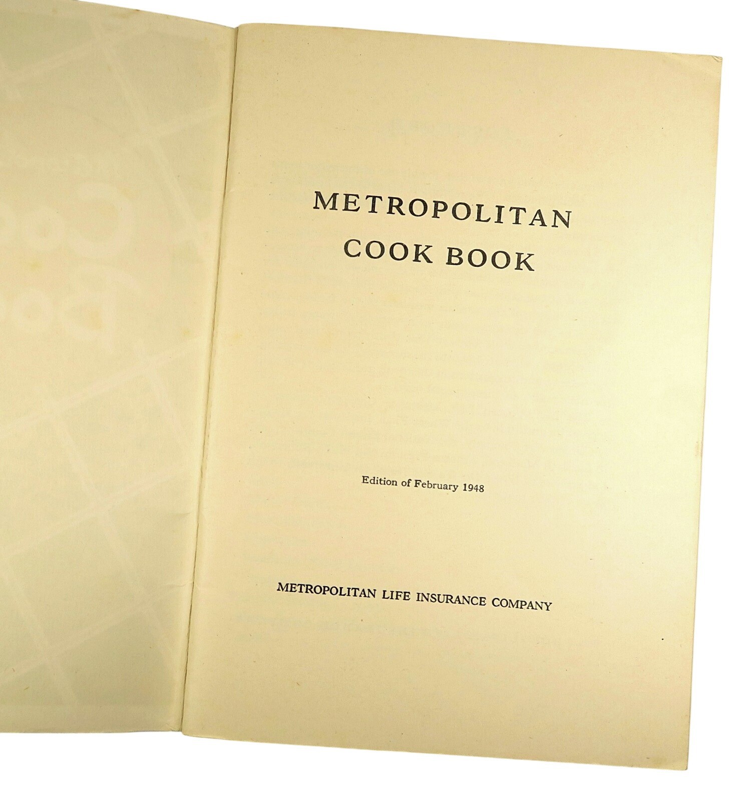 Metropolitan Life Cook Book 1948 Mid-Century Recipes Insurance Promo 56 Pages