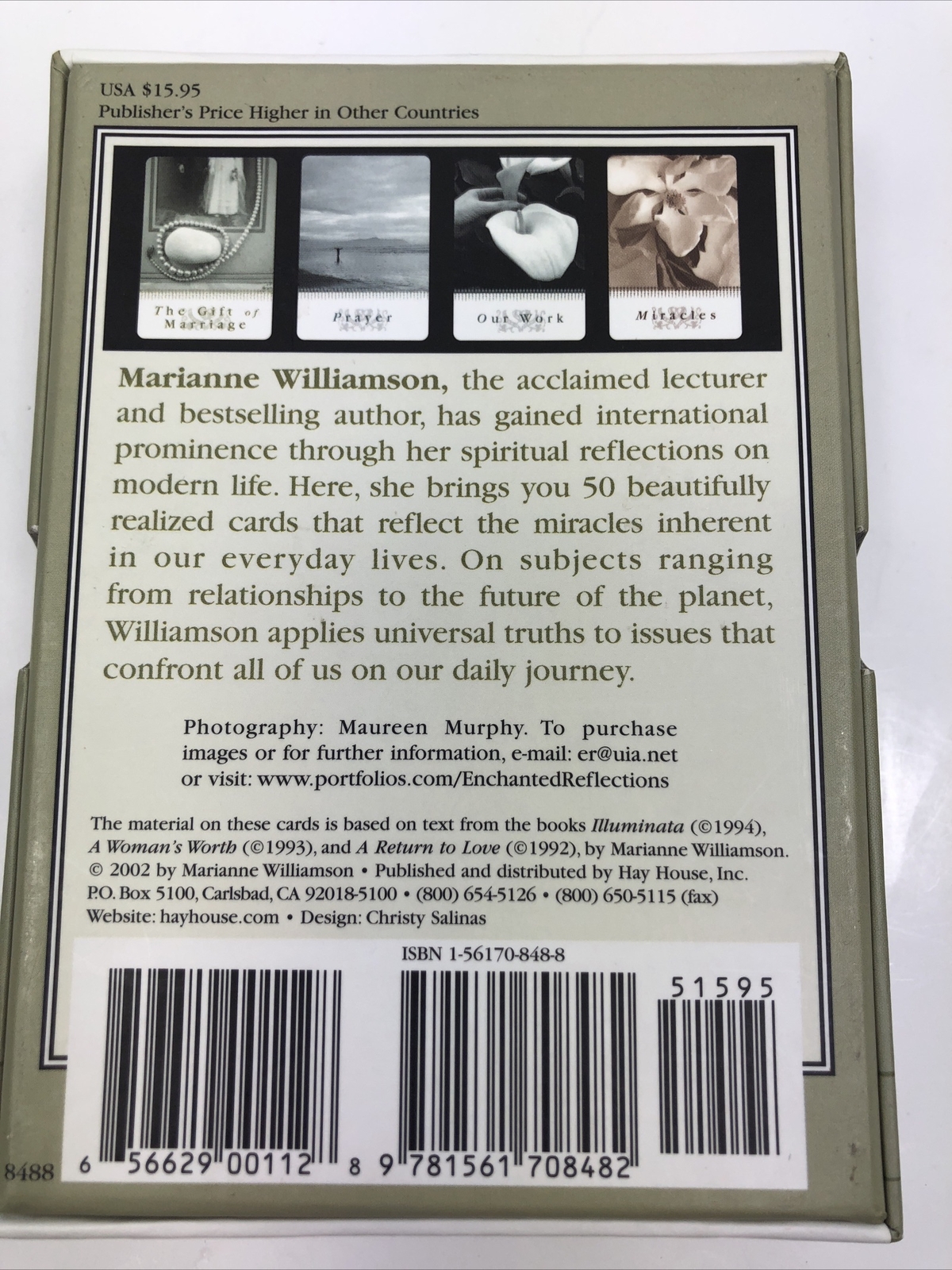 Miracle Cards by Williamson, Marianne 50 Card Deck 2002 5 in x 3.5 in Ships Free