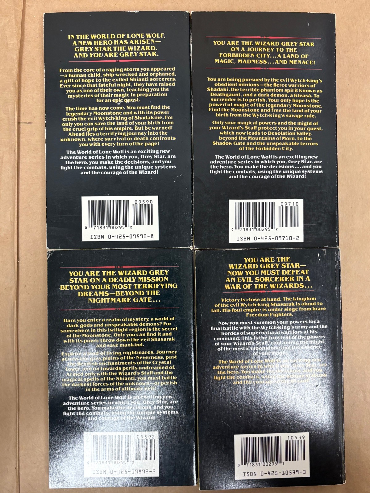 1-4 World of Lone Wolf Fantasy Game Book series by Ian Page & Joe Dever PB