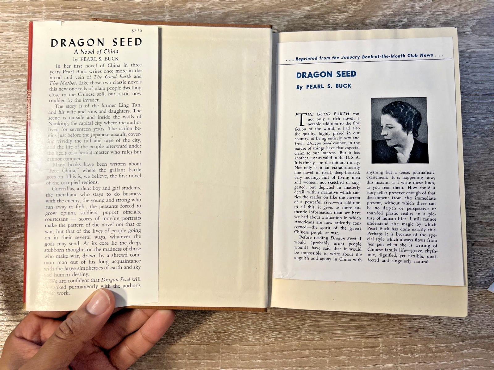 Dragon Seed Pearl S. Buck Hardcover Book John Day 1942 First Edition Print 1st