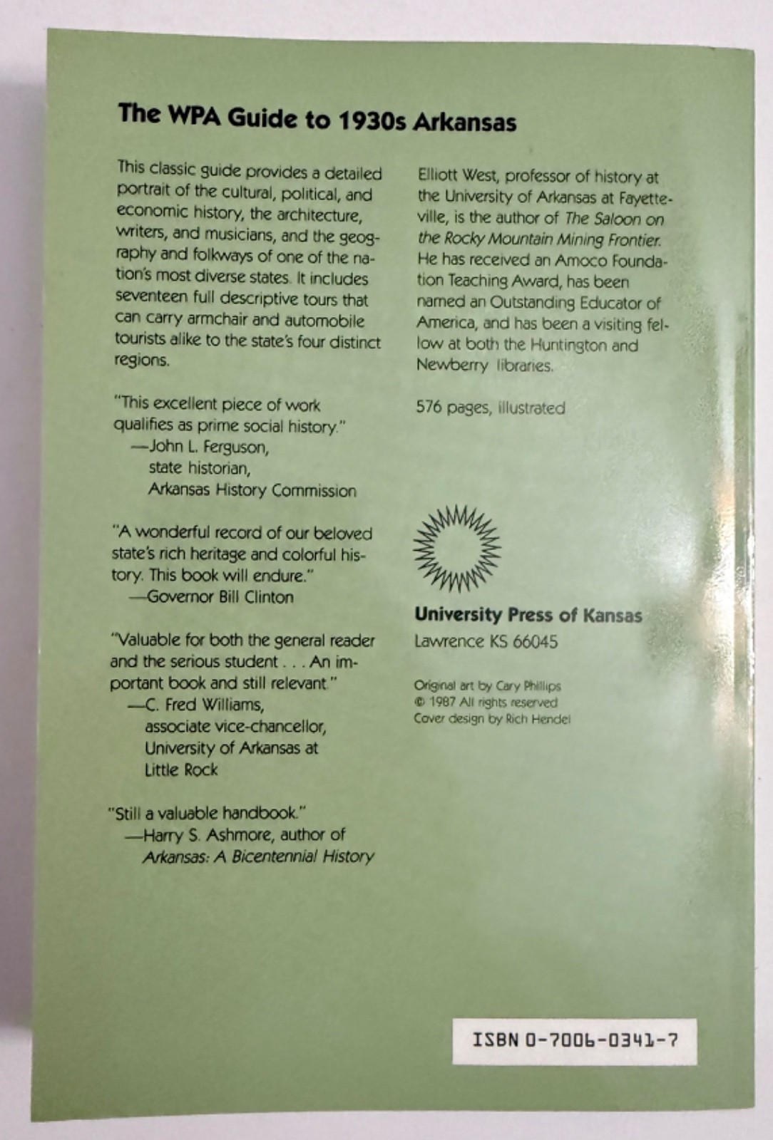 The WPA Guide to 1930s Arkansas by Workers of the Writers‘ Program 1987 PB