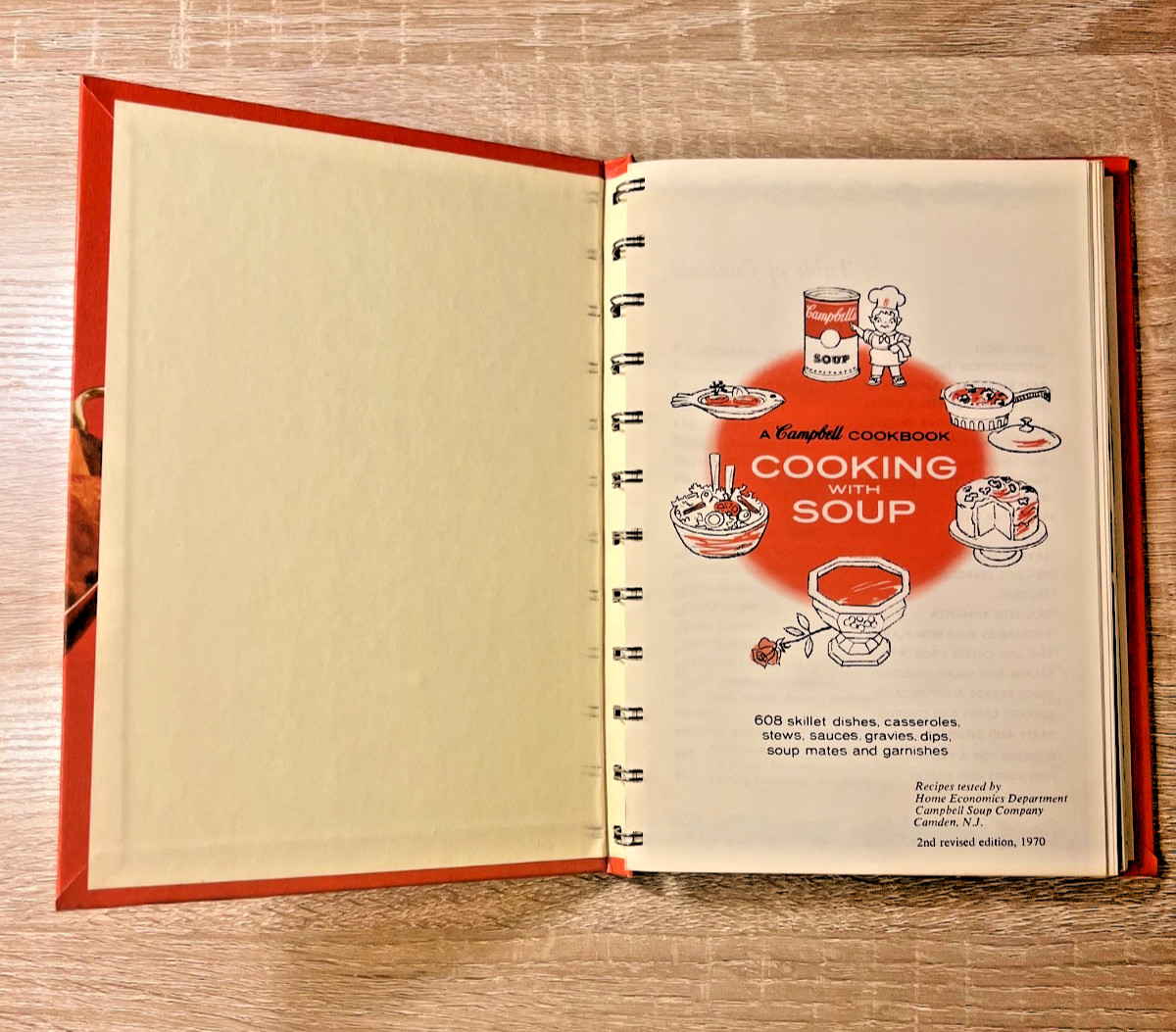 Campbell Cookbook Cooking With Soup Spiral Hardcover Book of 608 Recipes 1970