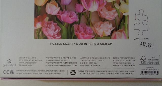 Ephemeral Tulips 1000 Piece Puzzle by Galison (2025) 27″ x 20″ LIKE NEW
