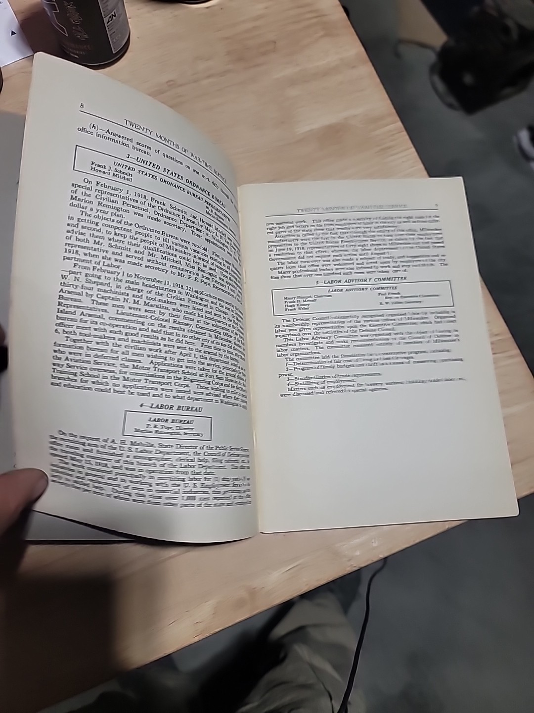 Report on Twenty Months of War-Time Service in Milwaukee 1919 Original WW1
