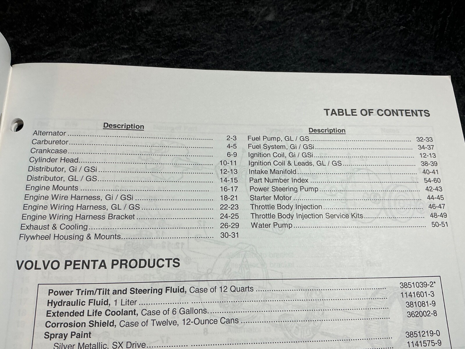 1997-1998 Volvo Penta Model BY 5.0L GM 305 & 5.7L GM 350 V8 Engine Parts Catalog