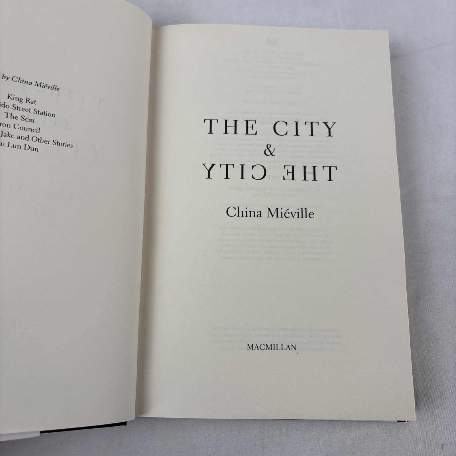 The City & The City By China Miéville First Edition First Print Hardcover