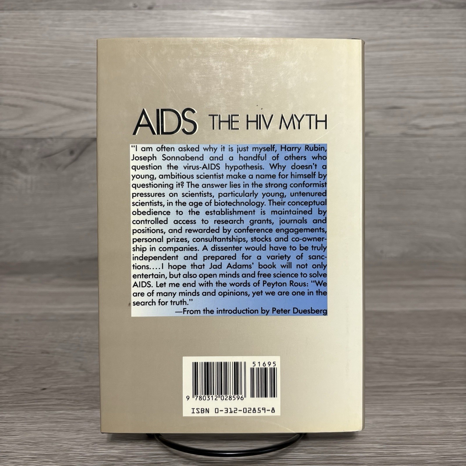 AIDS The HIV Myth By Jad Adams 1989 First US Edition St Martin’s Press HCDJ Book