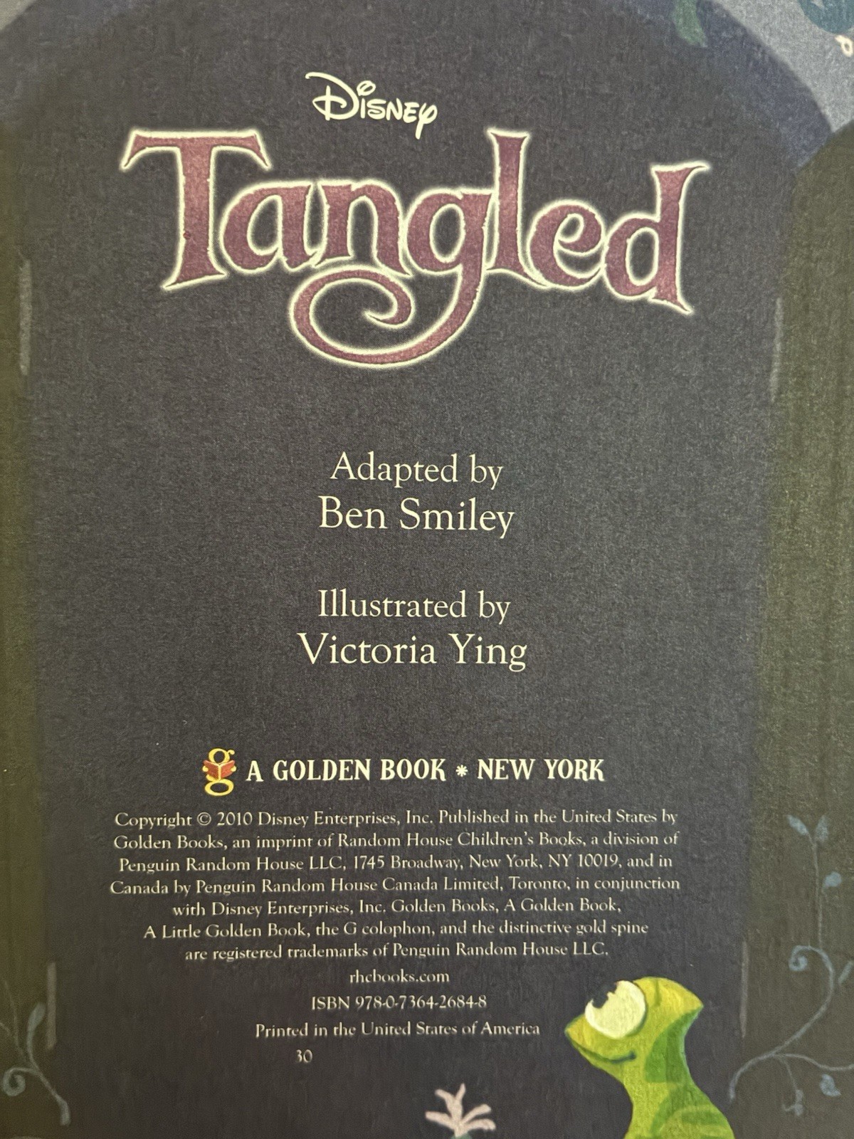 Disney Tangled Adapted by Ben Smiley 2010 A Little Golden Book Hardcover Book