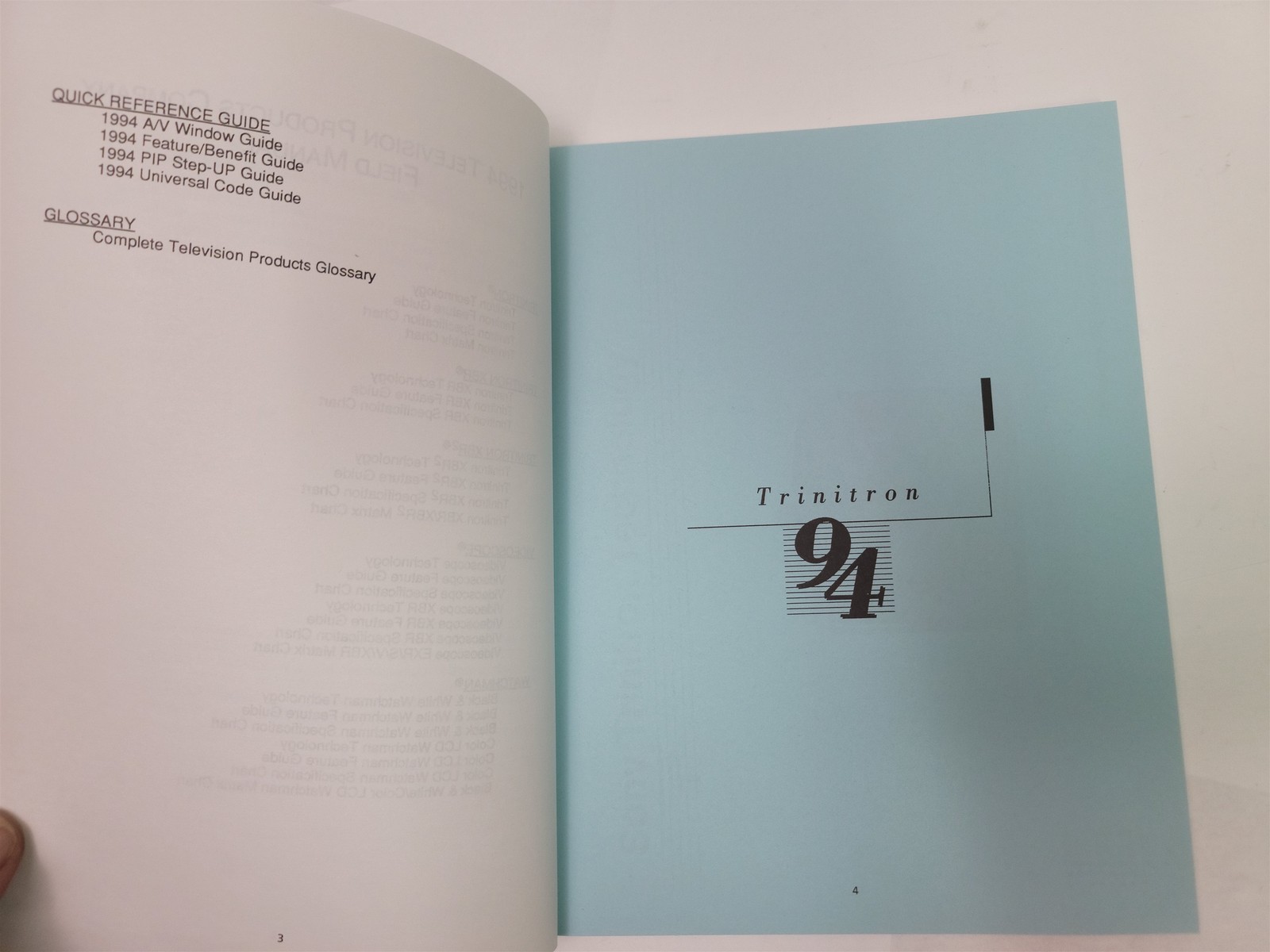 1994 Sony University Sales Training & Field Manual for Television Products