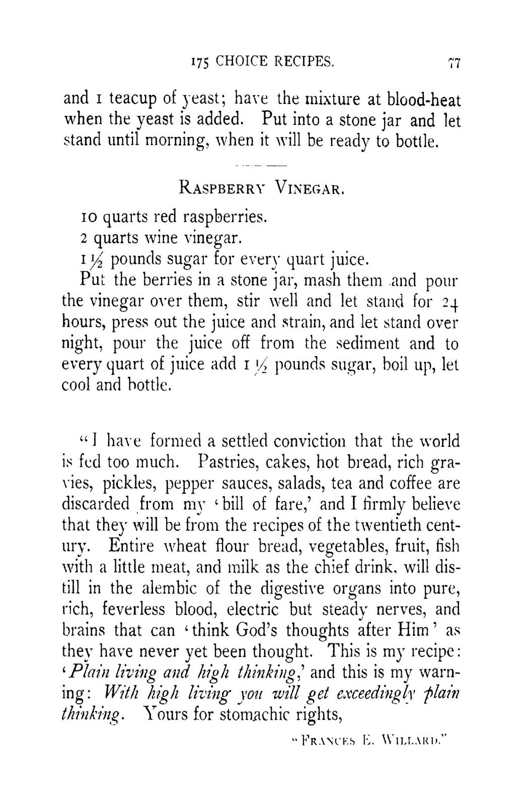 1887 175 Choice Recipes Vintage Cook Book 83 Pages