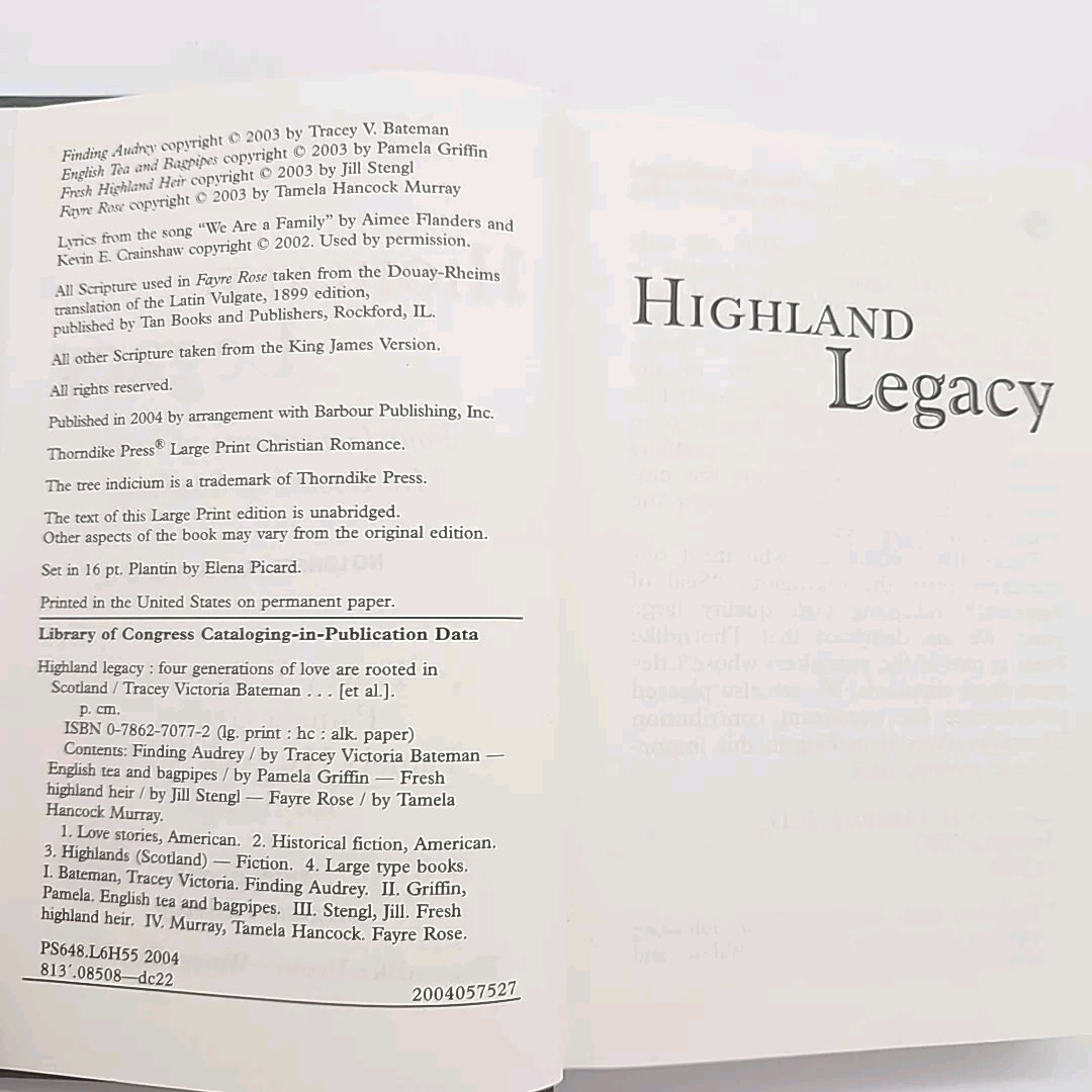 Highland Legacy by Bateman, Griffin, Murray, & Stengl Large Print Hardcover Book