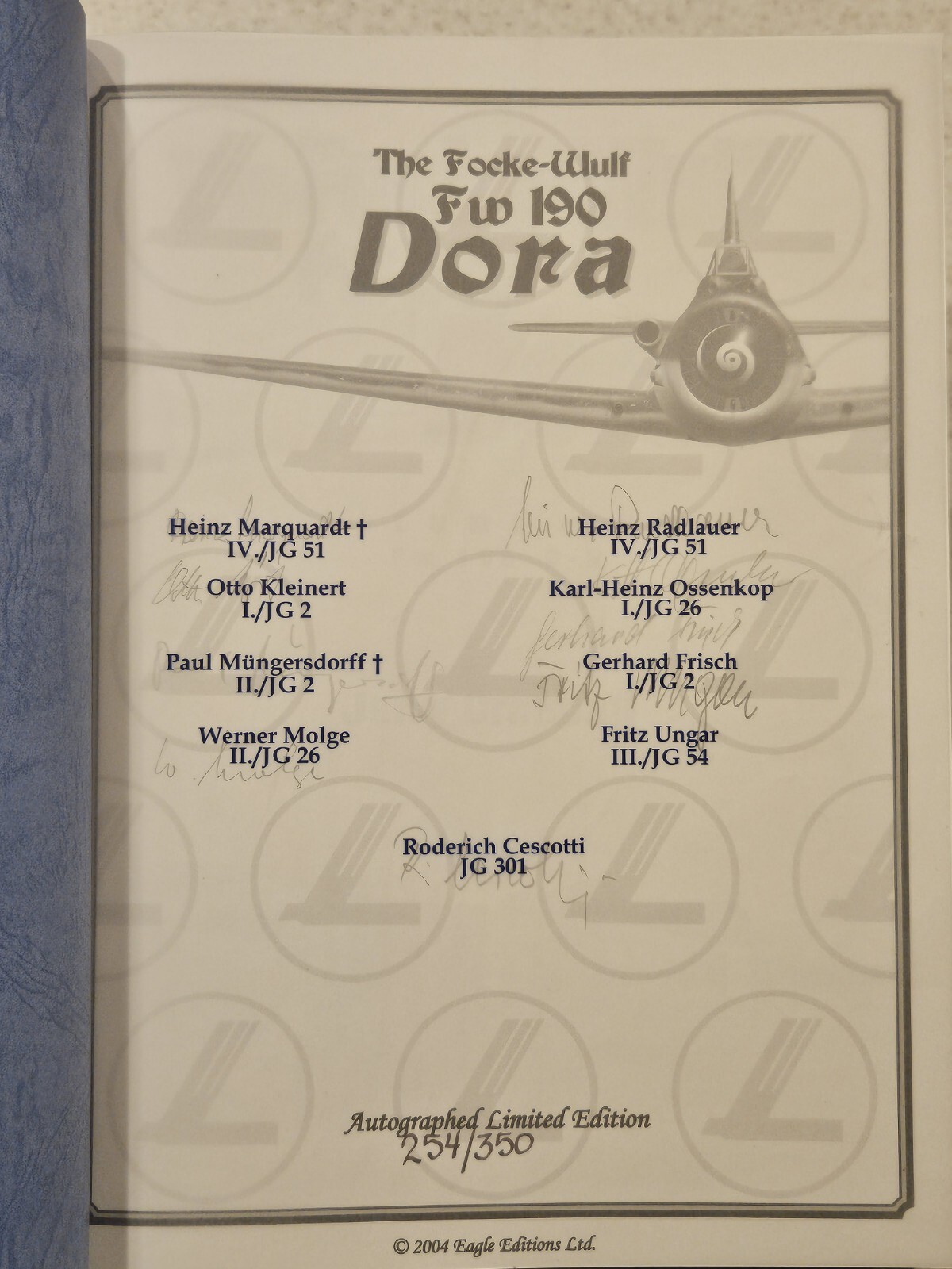 The Focke Wulf Fw 190 Dora Volume 1 & 2 Signed Edition Set!!