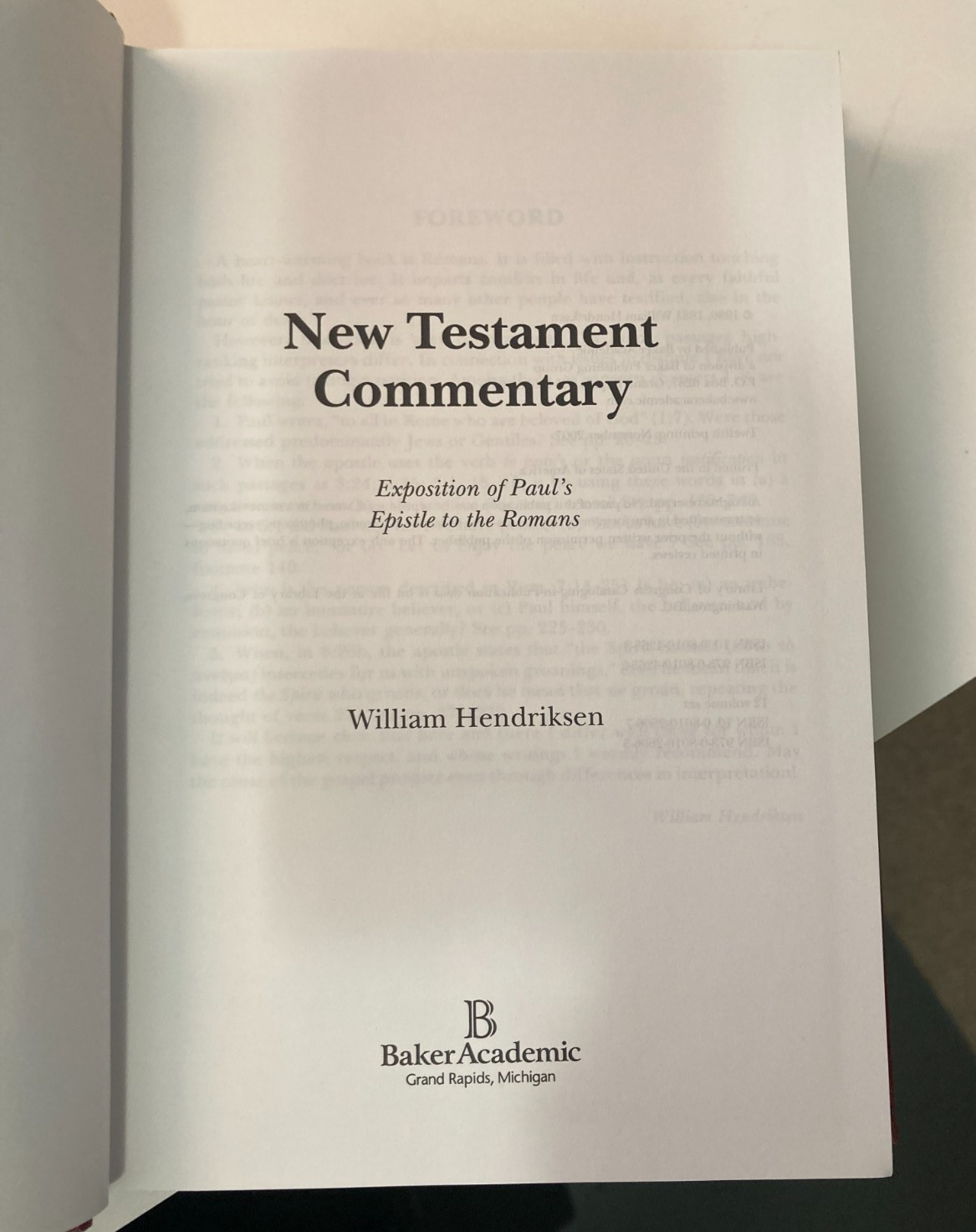 Romans by William Hendriksen New Testament Commentary