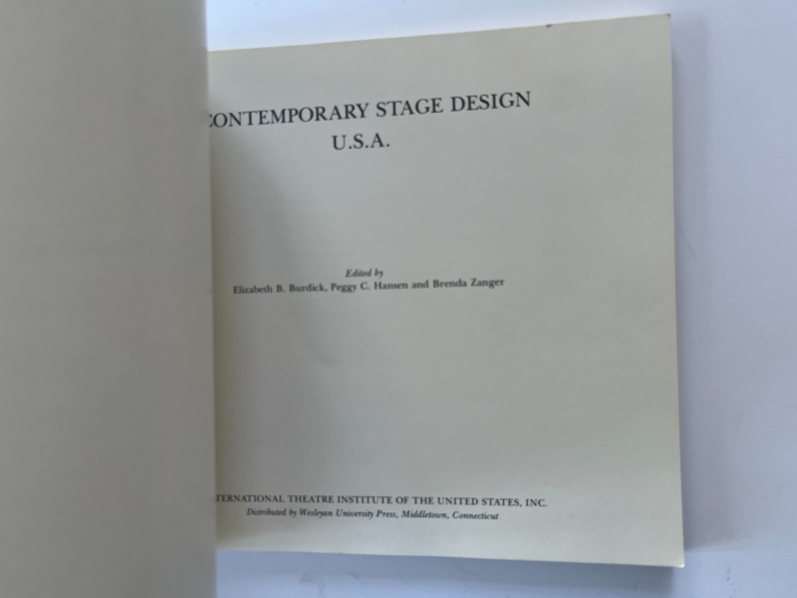 CONTEMPORARY STAGE DESIGN USA 1974 survey catalog 20th century theatre art