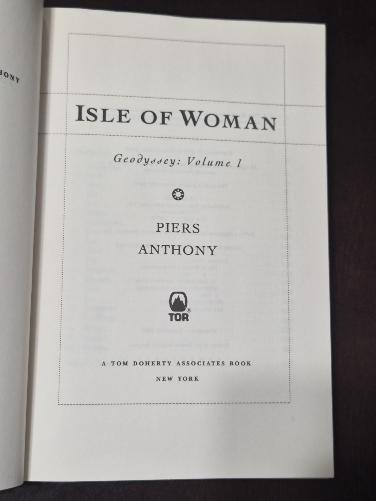 ​Isle of Woman Piers Anthony 1993 1st Ed 1st Printing HCDJ LN Mylar Geodyssey
