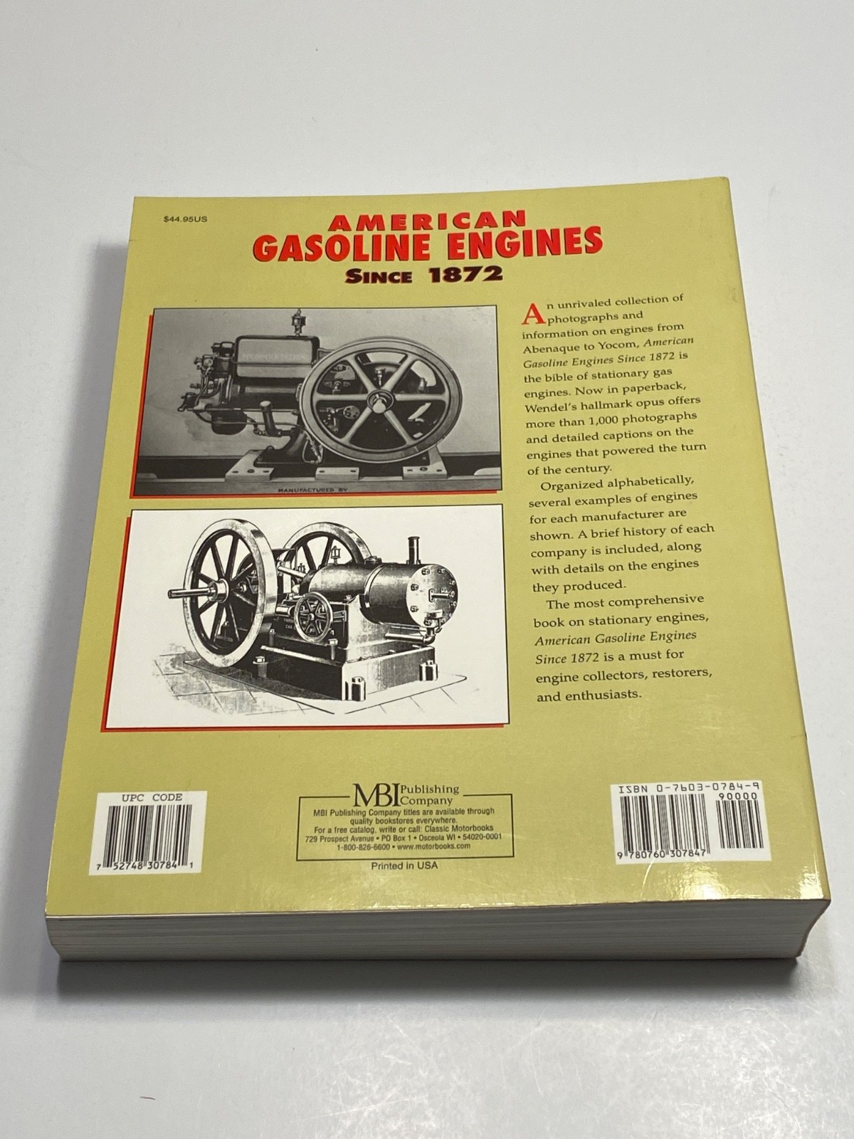 American Gasoline Engines Since 1872, by Charles H. Wendel, Paperback