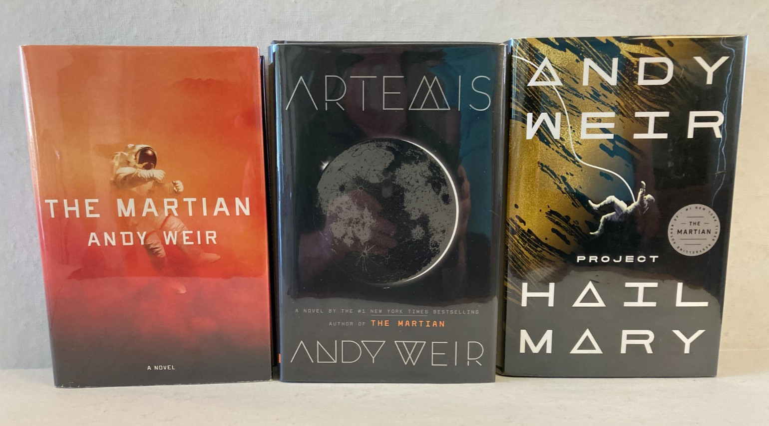 Andy Weir Novels FIRST EDITIONS Martian/Artemis/Project Hail Mary HCDJ Very GOOD