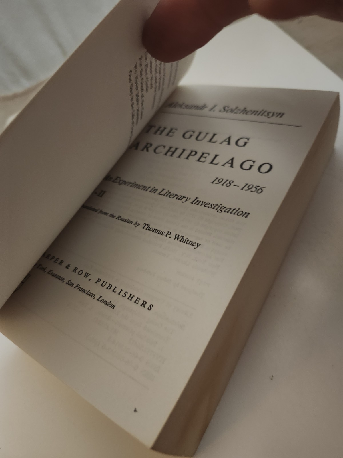 The Gulag Archipelago Aleksandr Solzhenitsyn Paperback Book First Edition 1974