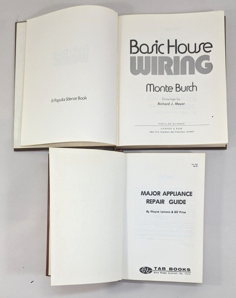 Lot of 6 books on home improvement, plumbing, wiring, wiring, appliance repair