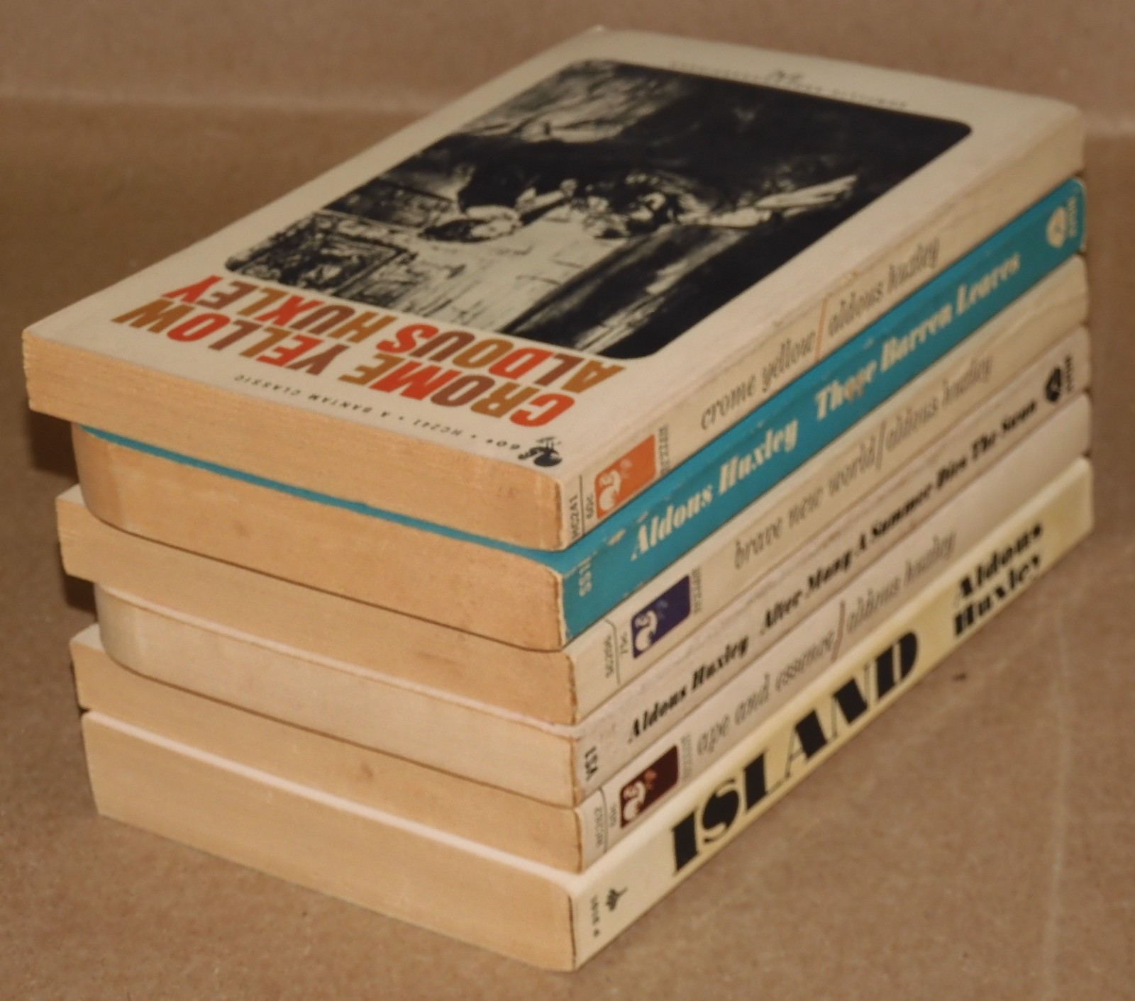 ALDOUS HUXLEY Lot 6 Vintage PBs incl Dystopian SCI-FI : BRAVE NEW WORLD ++ READ!