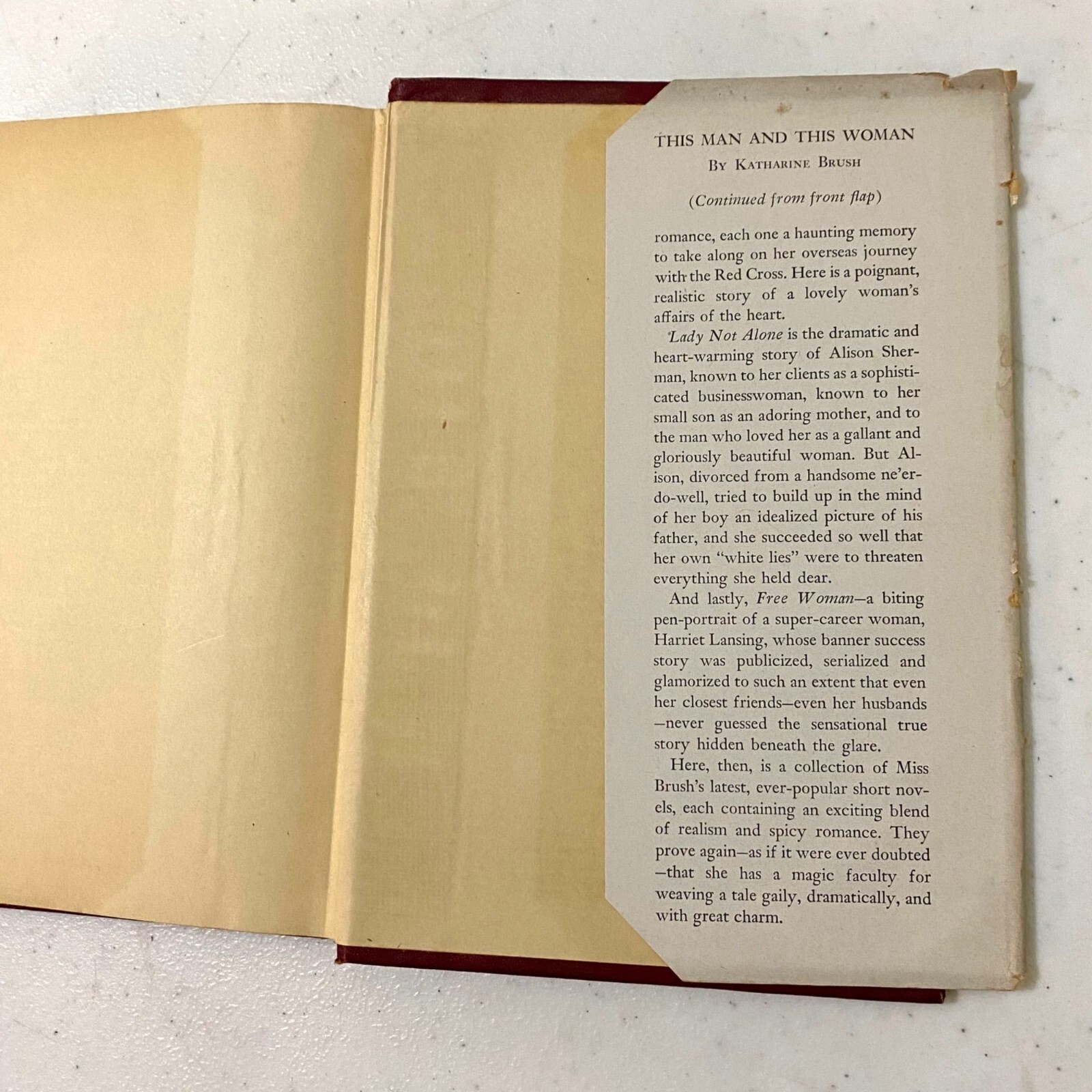 This Man and This Woman Hardcover Katharine Brush Vintage Book Compilation