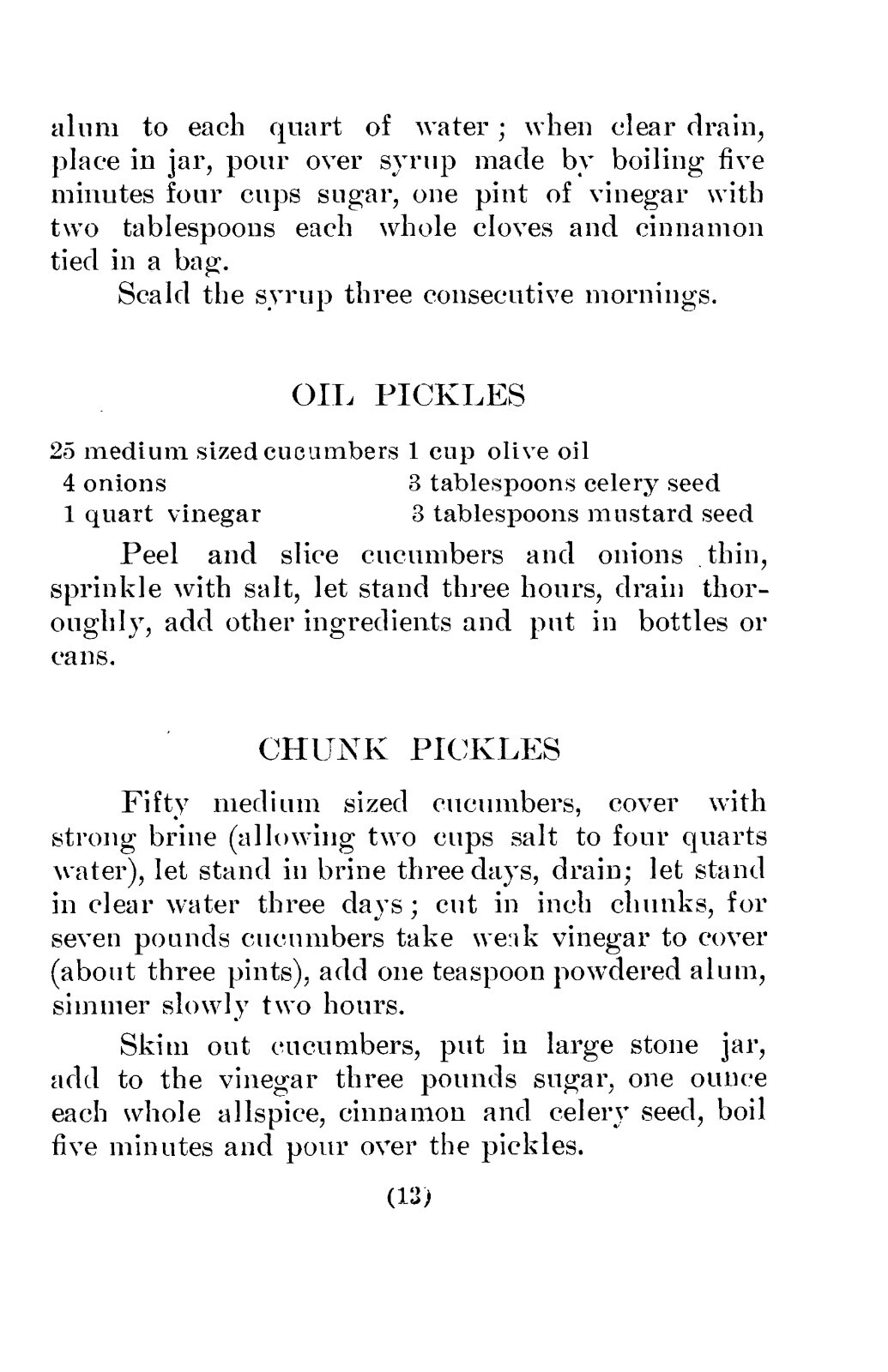 1912 Preserves And Pickles, Forty Recipes Vintage Cookbook 23 Pages