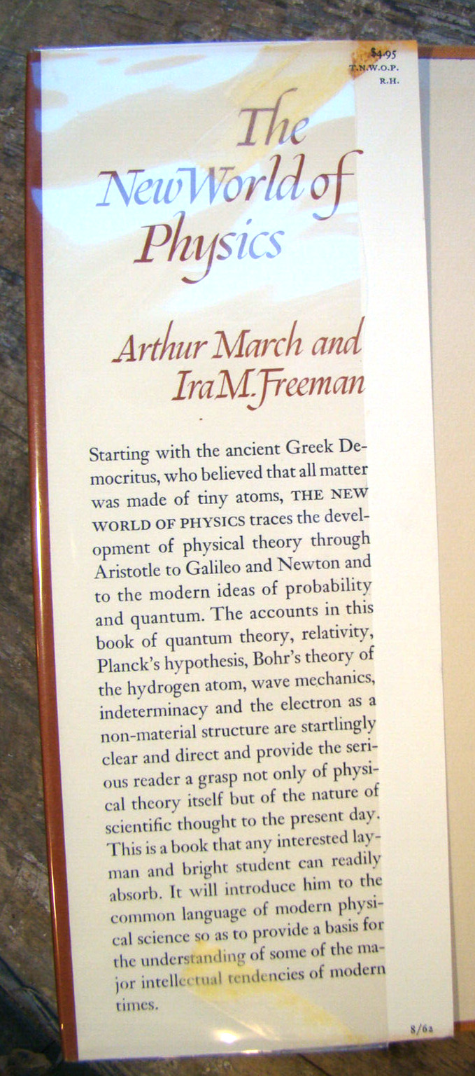 The New World Of Physics ~1962 HC 1st Printing~ March Freeman Science Atom ⚛