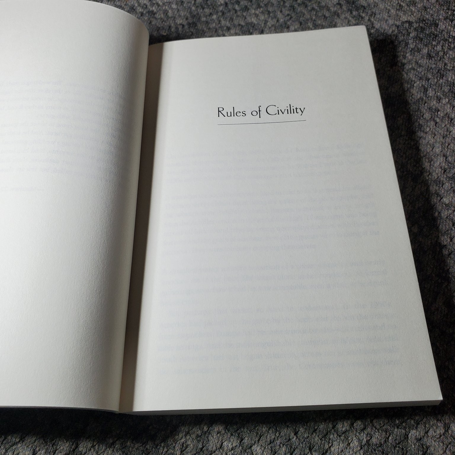 Rules of Civility Amor Towles 2011 Fiction Novel Penguin Books