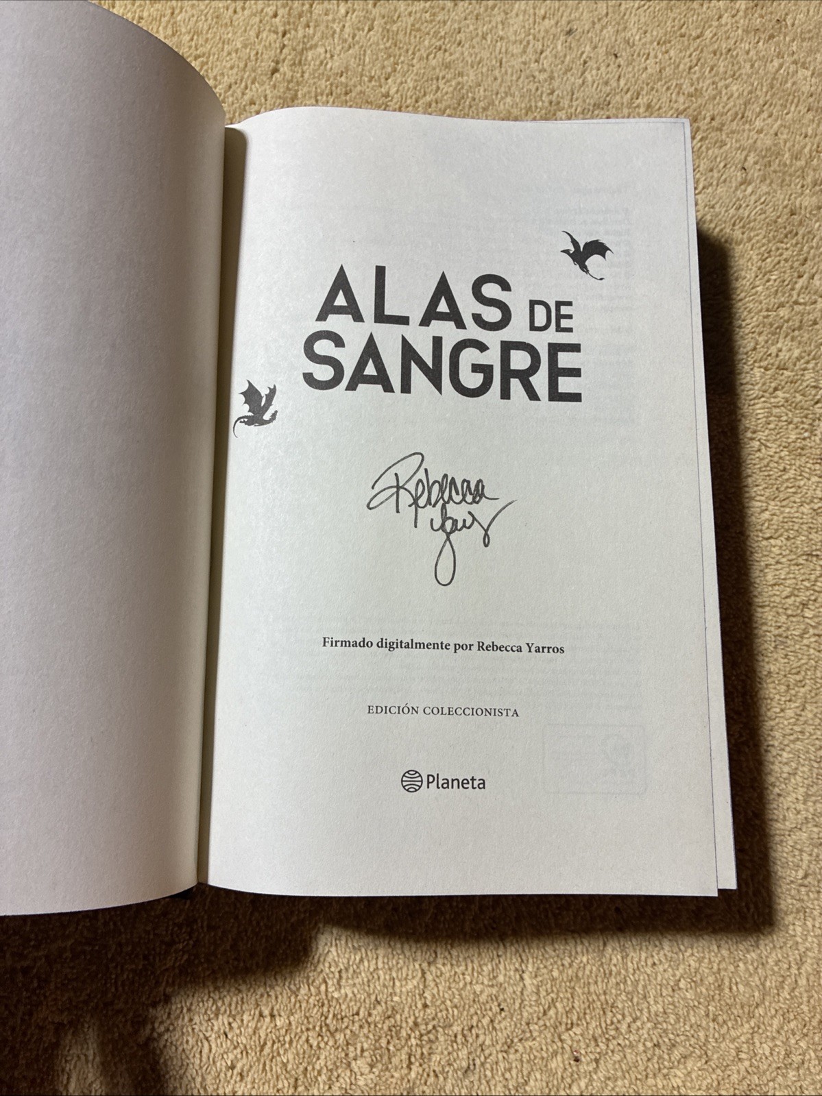Fourth Wing Spanish Alas de Sangre Special Deluxe Edition Digitally Signed