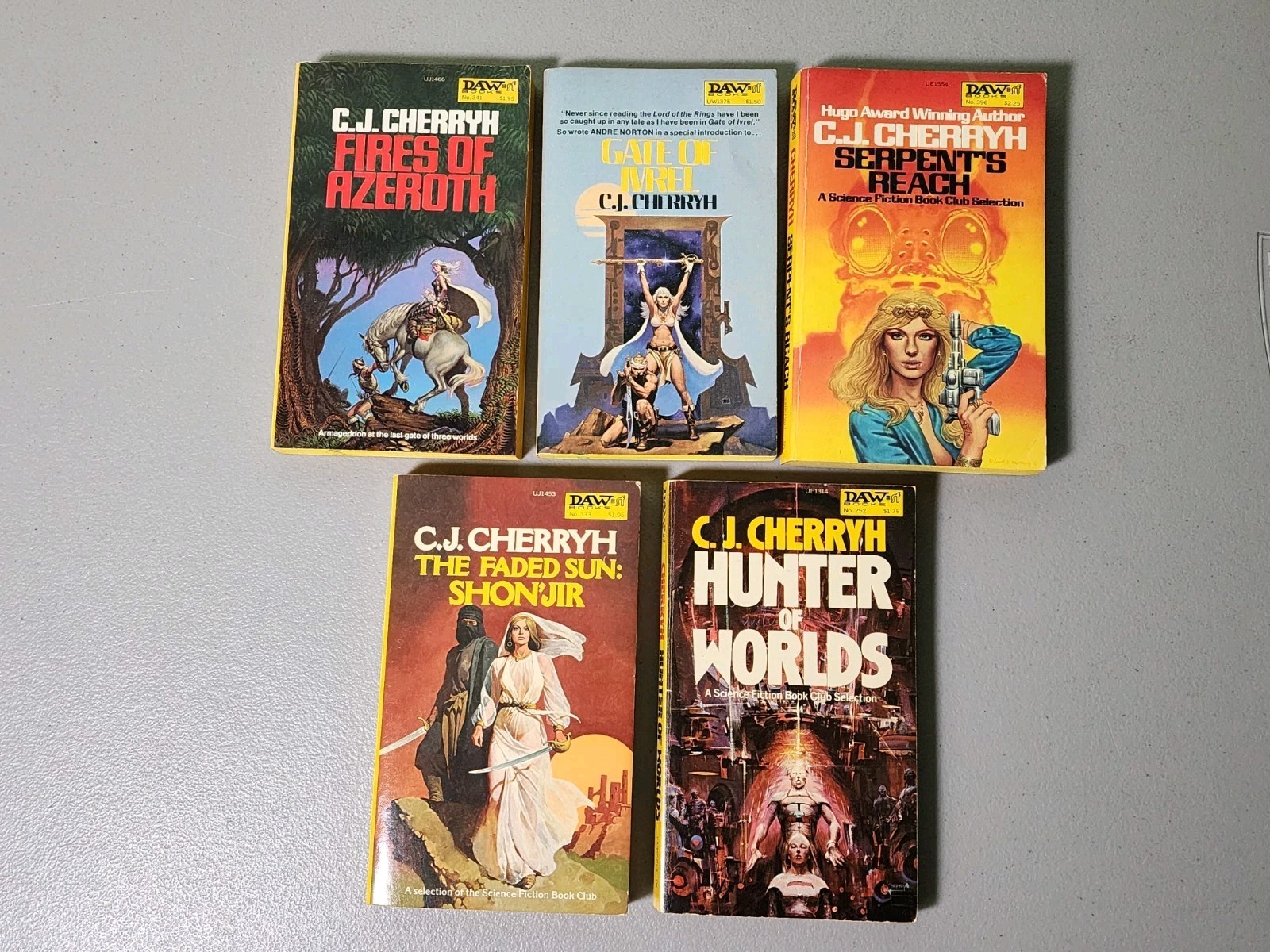 C.J. Cherryh Vintage DAW Paperback Lot of 10 Books – Gate Of Ivrel, Faded Sun