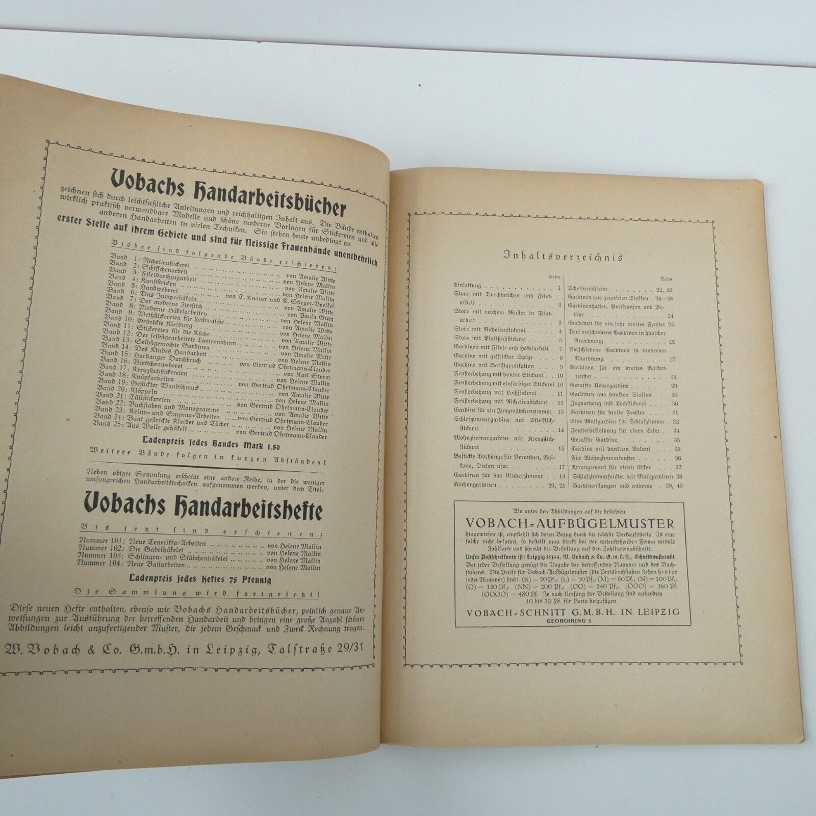 Vobachs Handarbeitsbucher Handcraft Book Vol 13 Handmade Curtains 1920s German