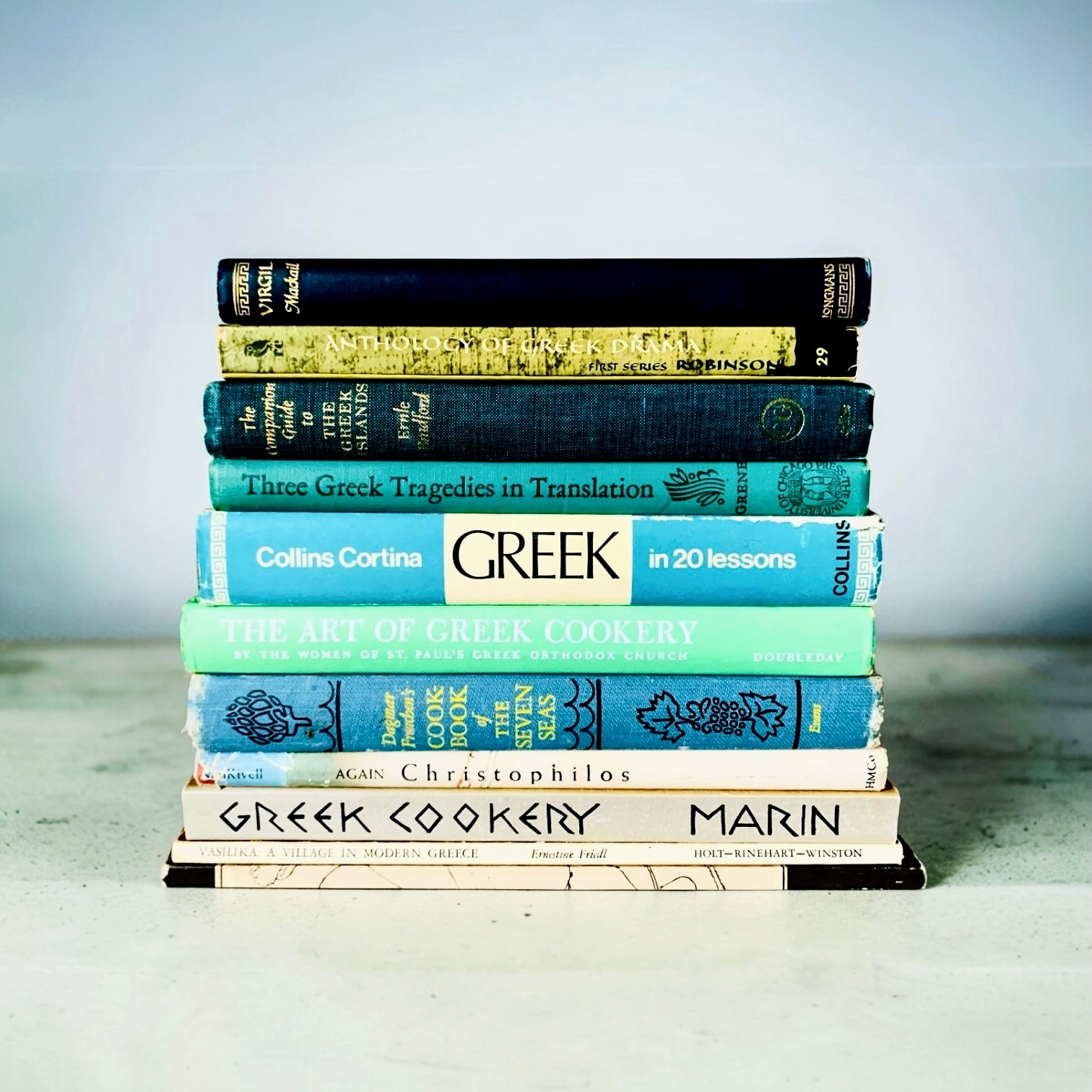 11 Vintage Books Bundles on Greece Greek Language Cuisine History Drama Art