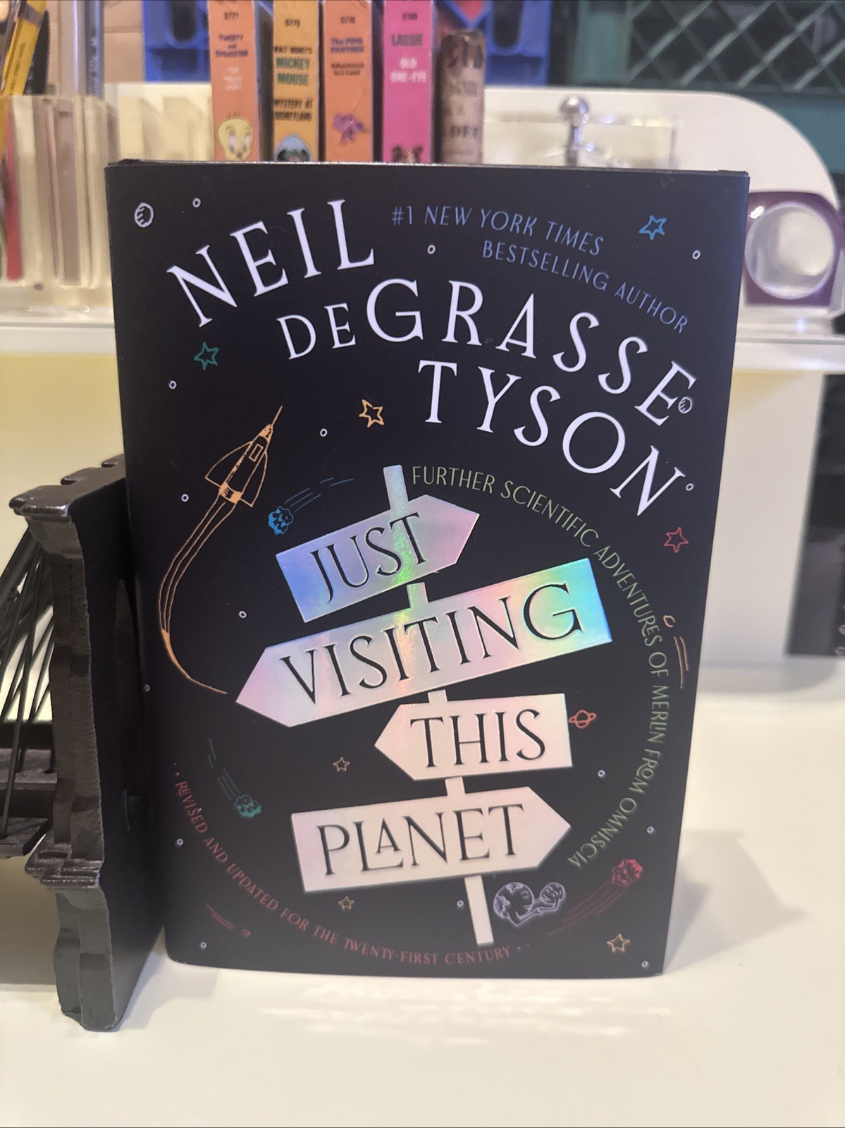 SIGNED FIRST EDITION NEIL DEGRASSE TYSON JUST VISITING THIS PLANET HC BOOK S4