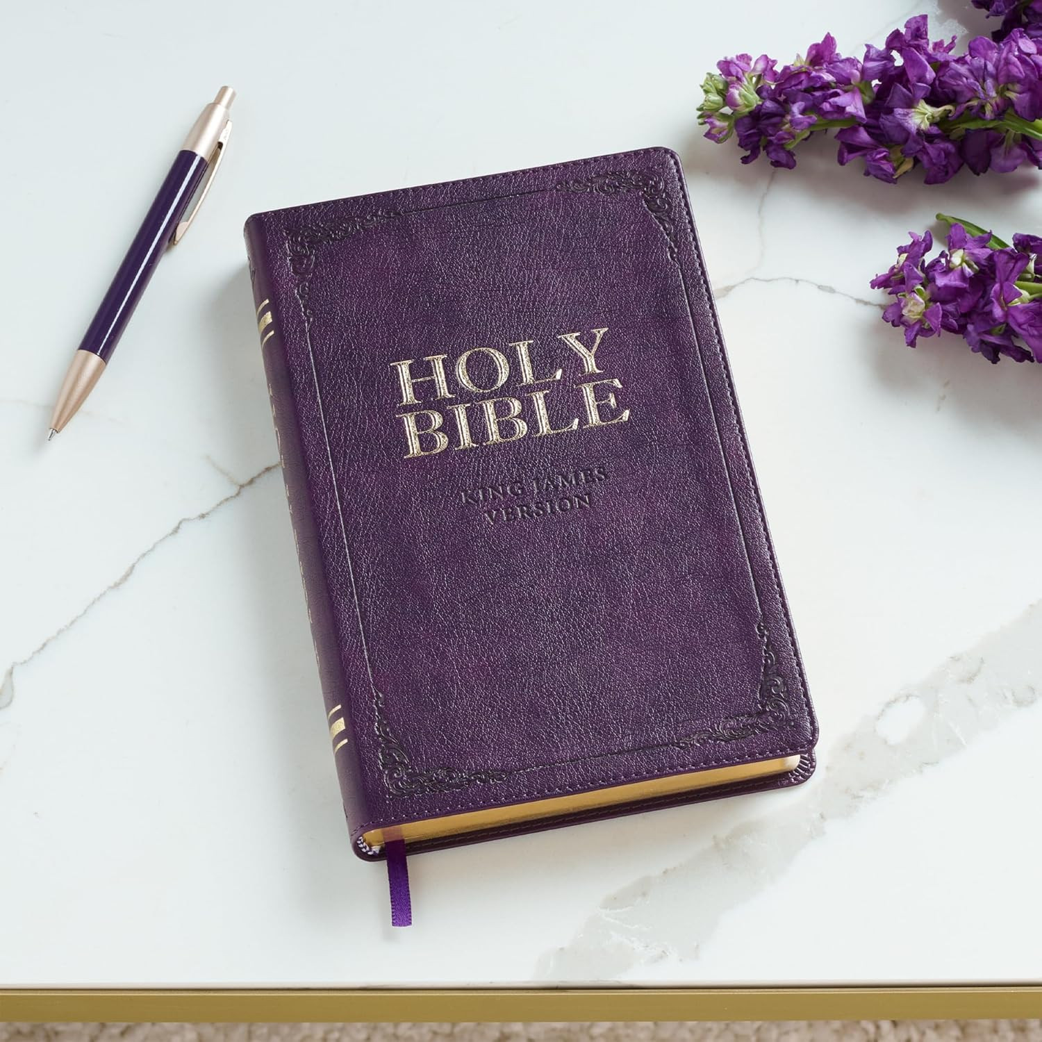 KJV Holy Bible, Standard Size Faux Leather Red Letter Edition Thumb Index & Ribb