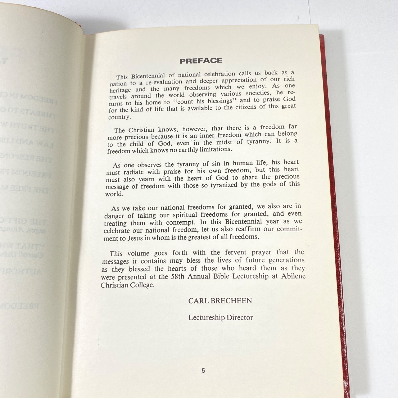 1976 ABILENE CHRISTIAN COLLEGE BIBLE LECTURES – FREEDOM IN CHRIST – LIKE NEW