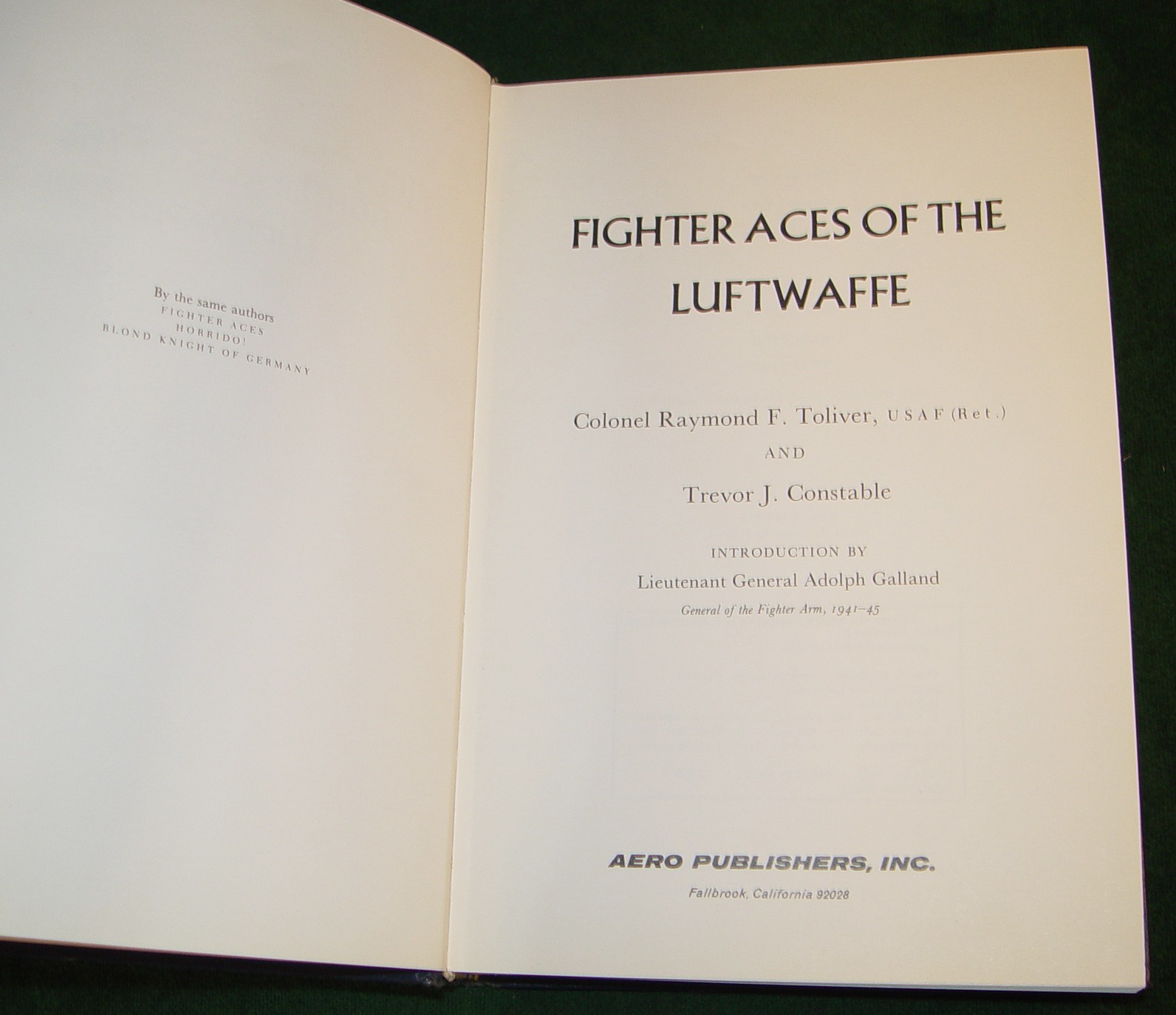 „FIGHTER ACES OF THE LUFTWAFFE“ 432 pages Hardcover Illustrated Book