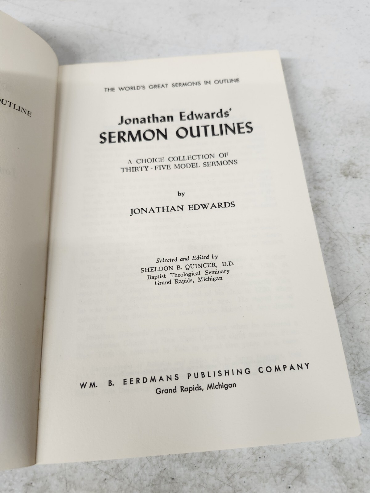 Edwards‘ Sermon Outlines 1971 Christian Preaching Theology Pastor Bible Study
