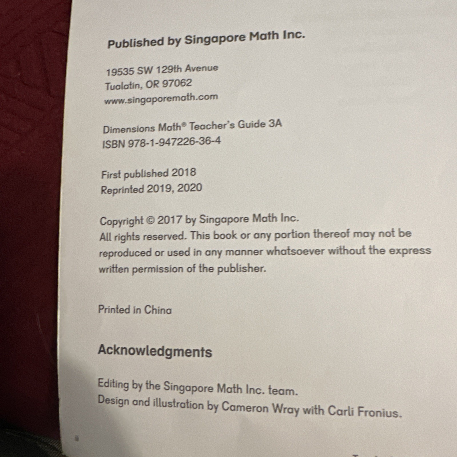 Dimensions Math Teacher’s Guide 3A | Singapore Math Inc. [Spiral-bound]