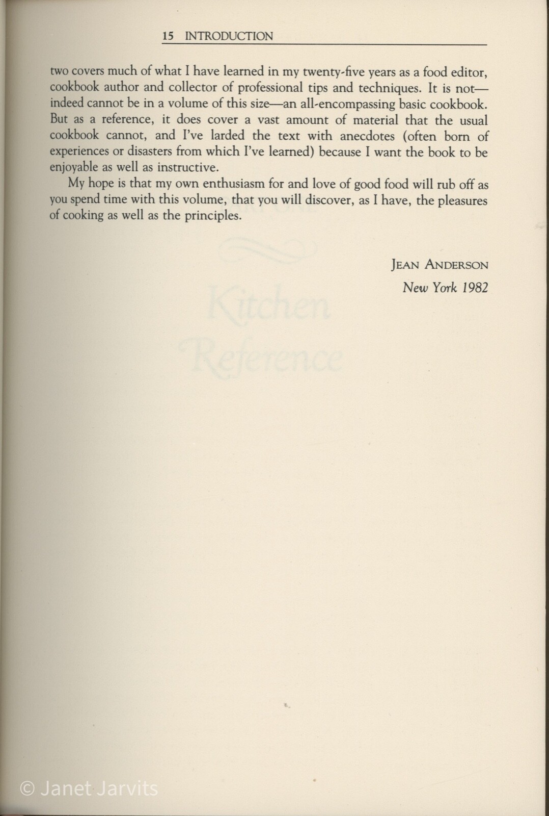 JEAN ANDERSON COOKS Cookbook Her Kitchen Reference & Recipe Collection 1ST/DJ
