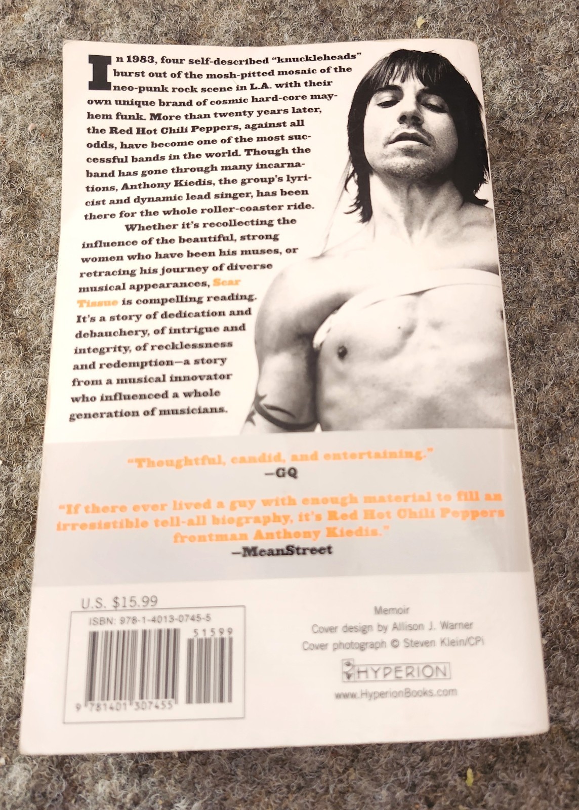 Scar Tissue by Anthony Kiedis Paperback 2004 Good Condition