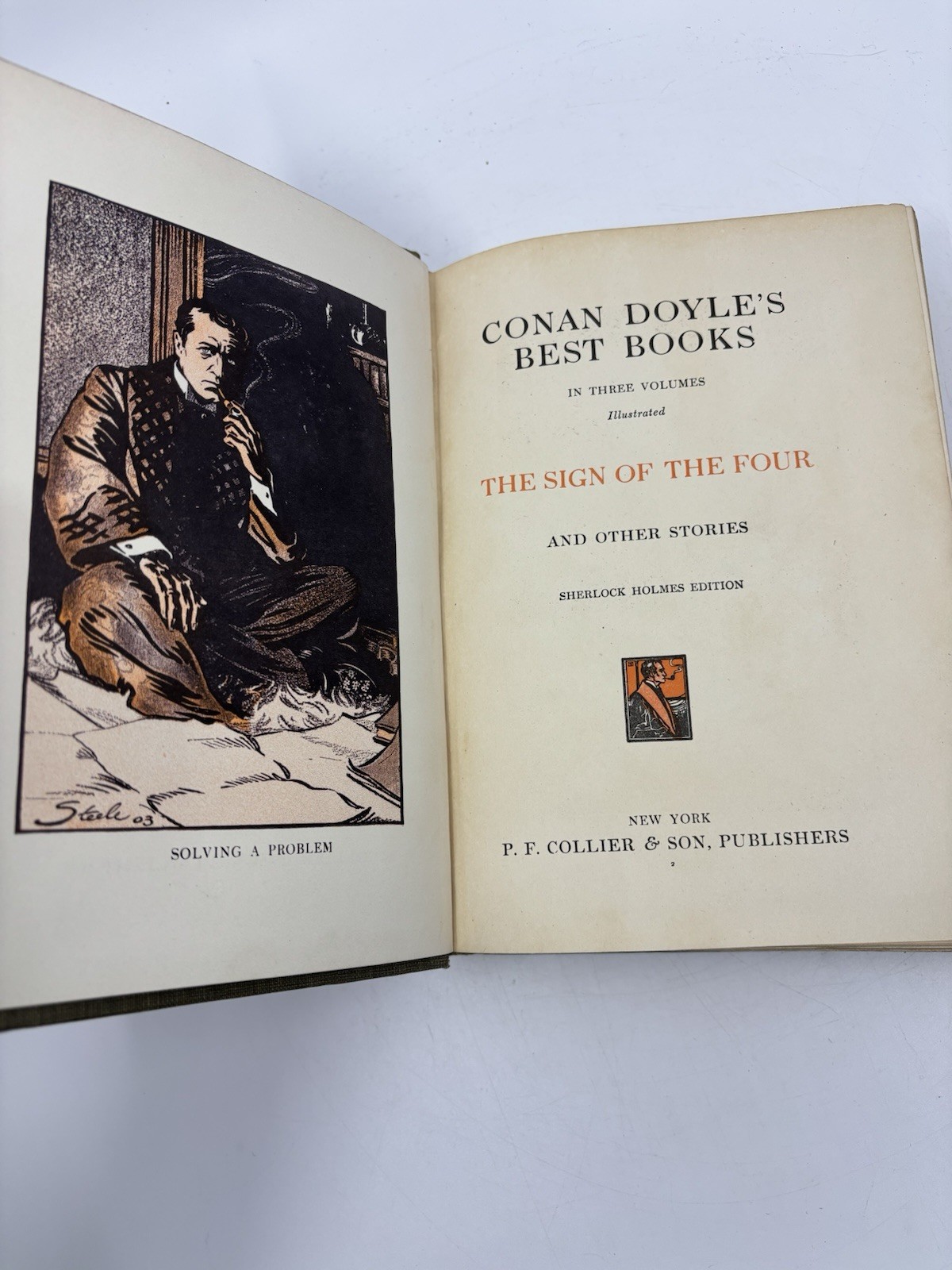 Conan Doyle’s Best Books 3‑Vol Sherlock Holmes Set P.F. Collier Illustrated