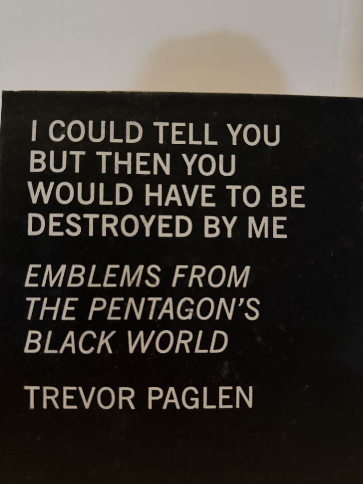 I Could Tell You but Then You Would Have be Destroyed by Me by Paglin Like New