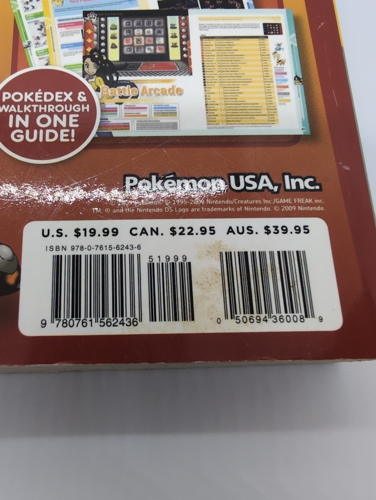 Pokémon Platinum Version The Official Pokemon Guide Book 2009 NO MAP NO STICKERS