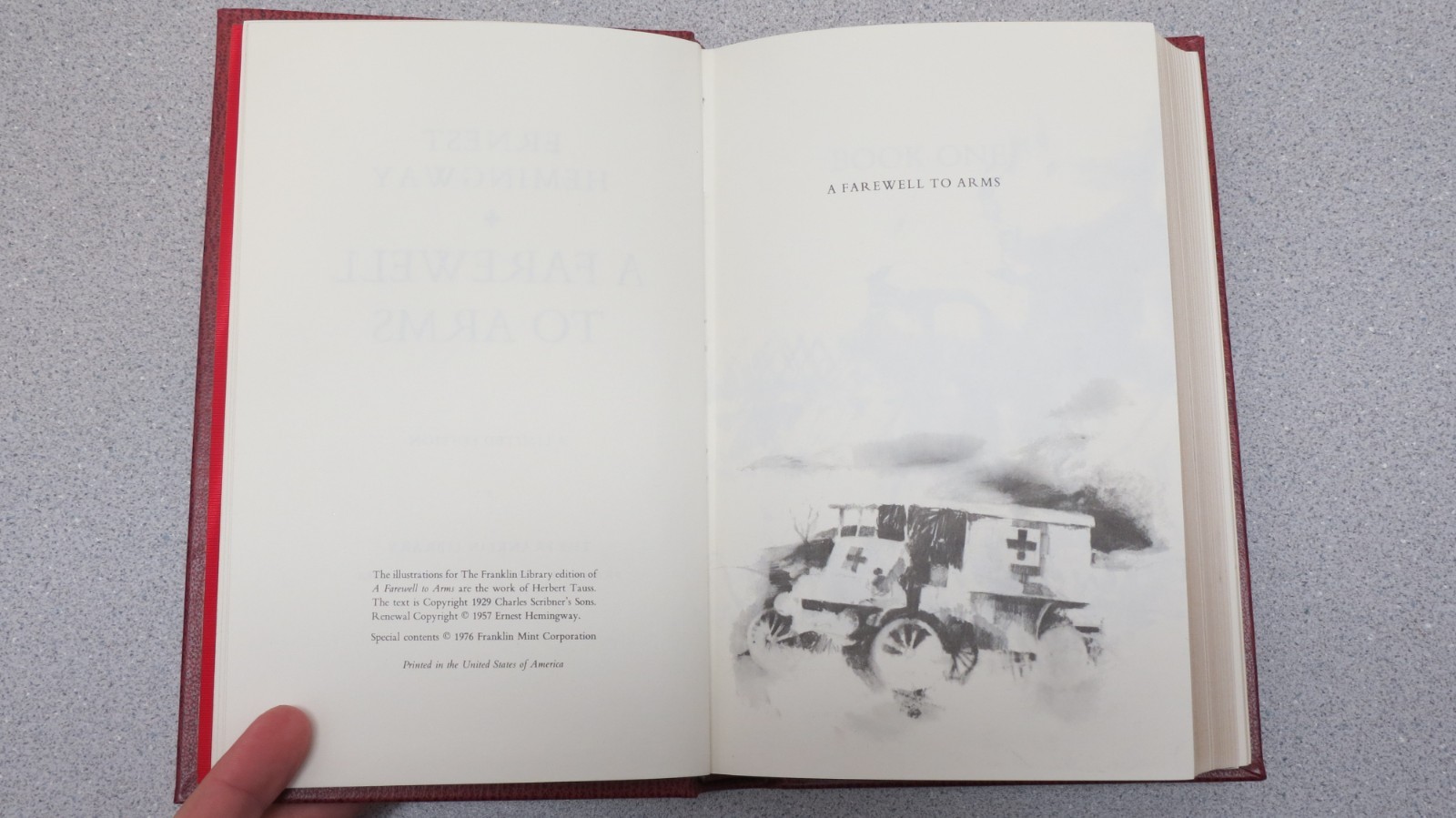 A Farewell to Arms by Ernest Hemingway – Franklin Library 1975