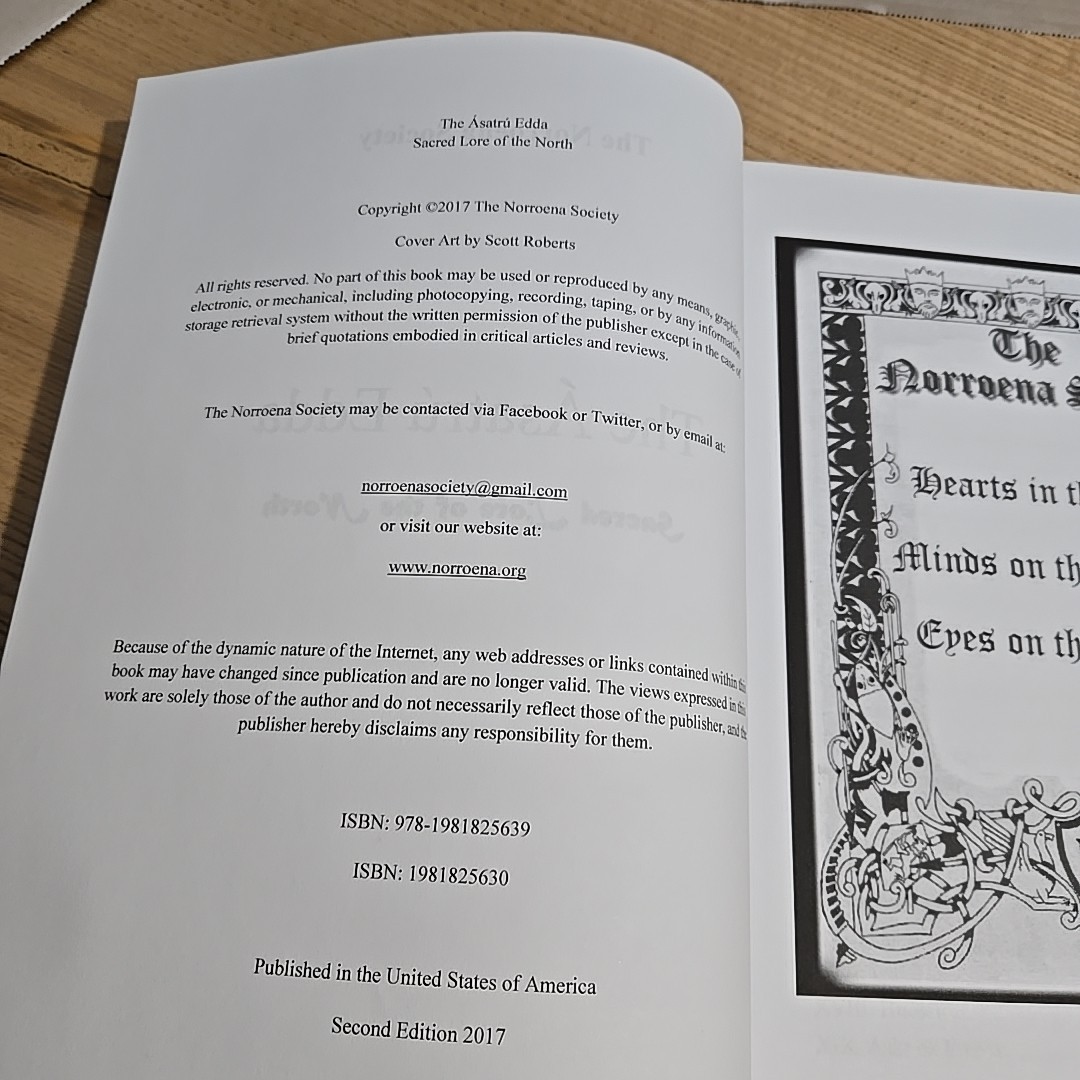 The Norroena Society The Asatru Edda Sacred Lore of the North 2nd Ed