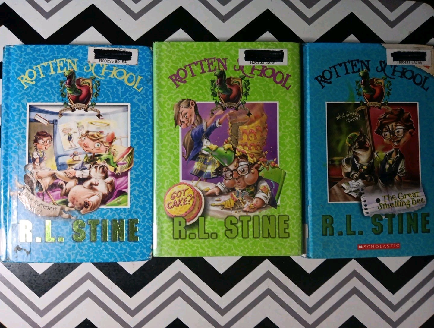 Lot Of 3 Rotten School Books RL Stine EX LIBRARY COPIES