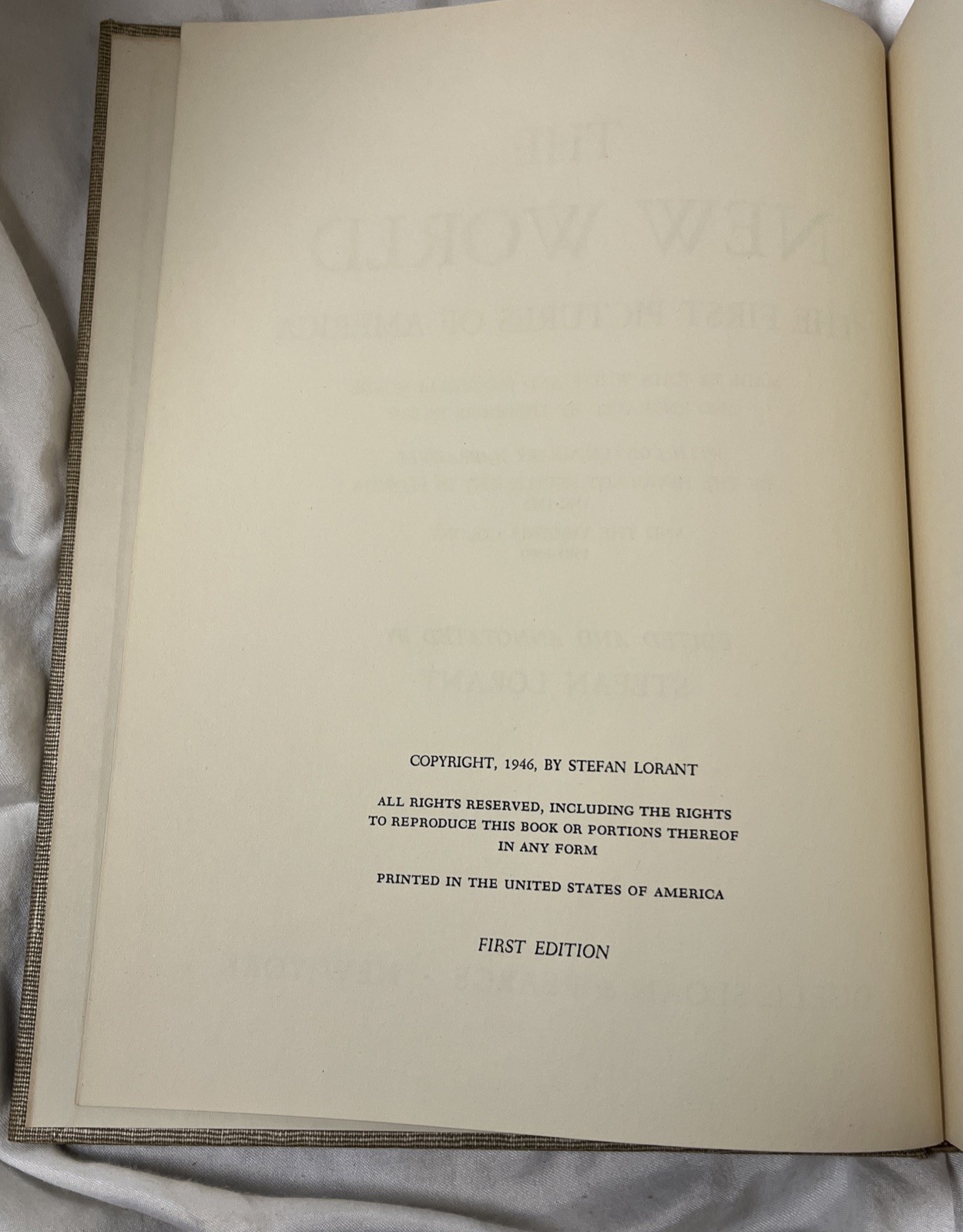 The New World 1st Pictures Of America By Stefan Lorant 1st Edition 1946